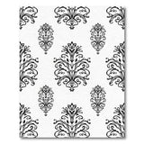 Black White Ornate Persian Floral Rug