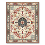 Traditional Persian Medallion Area Rug in Red Ivory