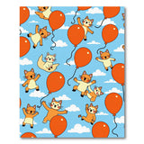 Playful Cartoon Cats with Orange Balloons Rug