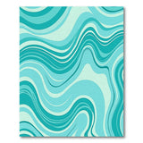 Blue and Teal Teal Wavy Abstract Area Rug