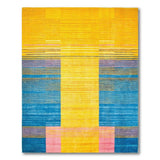 Multi-color and Patterns Vibrant Multi-Color Geometric Stripe Area Rug