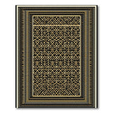 Intricate Gold on Black Persian Area Rug