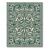 Blue and Teal Teal Floral Traditional Persian Area Rug