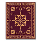 Opulent Maroon Persian Medallion Area Rug