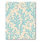 Teal Leaf Swirl Floral Area Rug