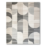 Modern Grey Geometric Abstract Grey Area Rug
