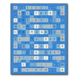 Blue Typographic Grid Abstract Rug