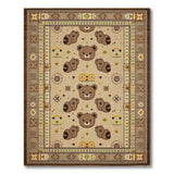Cute Kawaii Bear Frog Kids Area Rug