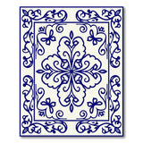 Blue and Teal Vintage Blue Floral Medallion Area Rug