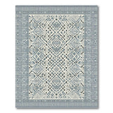 Blue Teal Geometric Heritage Tribal Area Rug