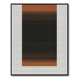 Orange Plaid Gradient Black Area Rug