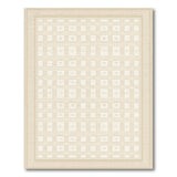 Ornate Cream Geometric Grid Area Rug