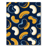 Navy Multi-Color Organic Bean Pattern Area Rug