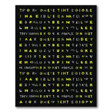 Bold Yellow Block Letter Geometric Rug