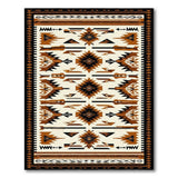 Southwestern Geometric Area Rug Black Rust Ivory
