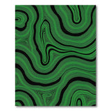 Green Vibrant Green Wave Abstract Area Rug