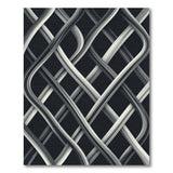 Modern Grey Interwoven Wave Area Rug