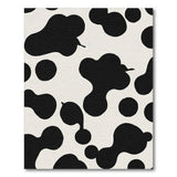 Black White Abstract Blob Area Rug
