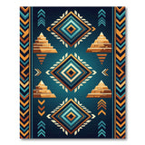Teal Southwestern Geometric Diamond Rug