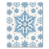 Geometric Modern Intricate Blue Snowflake Geometric Area Rug