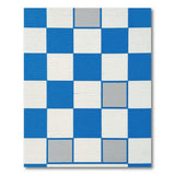 Blue White Checkerboard Area Rug with Gray Accents