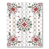Red Ornate Red Poinsettia Floral Area Rug