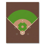 Geometric Modern Green Baseball Diamond Field Area Rug