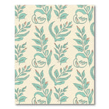 Teal Leaf Floral Pattern Area Rug