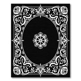 Ornate Black and White Ornate Black White Floral Frame Area Rug
