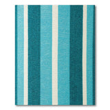 Blue Teal Striped Coastal Woven Rug