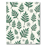 Green Fern Snowflake Pattern Area Rug