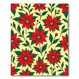 Floral Vintage Red Vibrant Red Poinsettia Floral Area Rug
