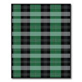 Green Green Black Plaid Check Area Rug