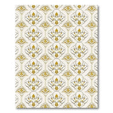 Gold Art Nouveau Orchid Floral Area Rug