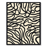 Wavy Scribble Abstract Area Rug - Black White
