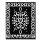 Celtic Knot Mandala Black White Area Rug