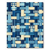 Blue Teal Geometric Patchwork Rug