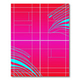 Bold Red Teal Grid Wave Area Rug