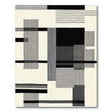 Black White Geometric Modern No. 17 Area Rug