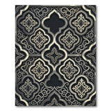 Distressed Ornate Arch Grey Area Rug