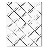 Black White Diagonal Lattice Area Rug