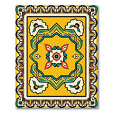 Traditional Persian Yellow Vibrant Yellow Persian Medallion Area Rug