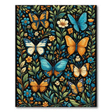 Vibrant Butterfly Floral Garden Rug