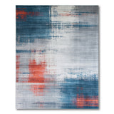 Abstract Blue Teal Red Streak Area Rug