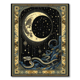 Golden Crescent Moon Dragon Heritage Rug