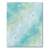 Blue Teal Starfish Seaweed Coastal Area Rug