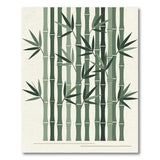 Stylized Green Bamboo Forest Area Rug