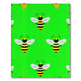 Playful Cartoon Bees Vibrant Green Area Rug