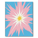 Vibrant Pink Blue Starburst Area Rug