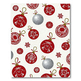 Festive Red Ornament Snowflake Area Rug